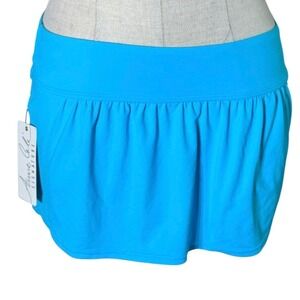Anne Cole Signature Turquoise Blue Ruffled Swim Skirt NWT Small